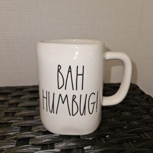 Rae Dunn‎ Artisan Collection Farmhouse White Ceramic Bah Humbug Christmas Mug